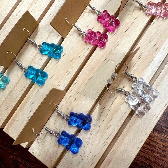 Gummy Bear Candy Yo Soy Tu Gummy Song Dangle Earrings You Choose Color - Picture 4 of 5